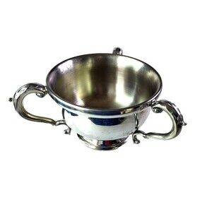 Vtg Irish Pewtermill Timolin Moone 3 Handle Silver Bowl 6"x4" Made Ireland 1985